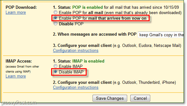 POP का उपयोग करके Gmail को Outlook 2010 से कनेक्ट करें