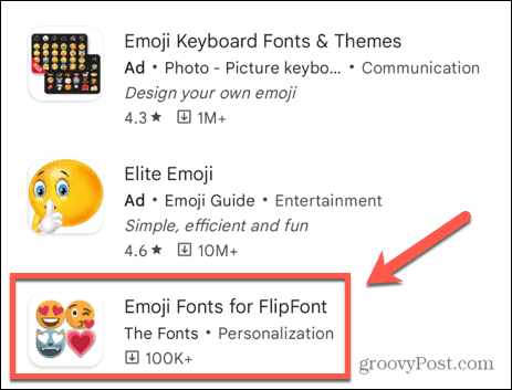 फ्लिपफोंट ऐप के लिए इमोजी फोंट