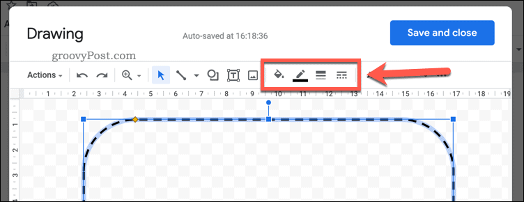 Google डॉक्स में किसी आकृति को स्वरूपित करना