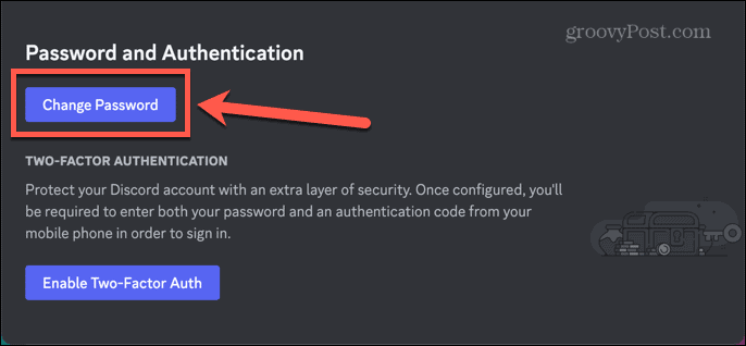 कलह परिवर्तन पासवर्ड