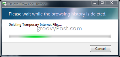 IE7 ब्राउज़र इतिहास और अस्थायी फ़ाइलों को हटाने के लिए एक बैच फ़ाइल बनाएँ