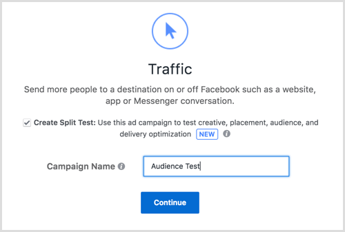 फेसबुक विज्ञापन विभाजन परीक्षण