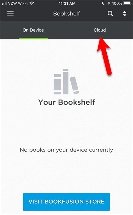 IOS डिवाइस पर BookFusion में कोई पुस्तक नहीं