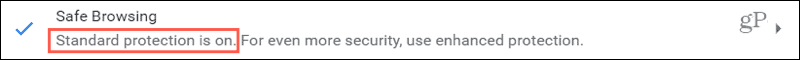 सुरक्षा जाँच सुरक्षित ब्राउज़िंग परिणाम