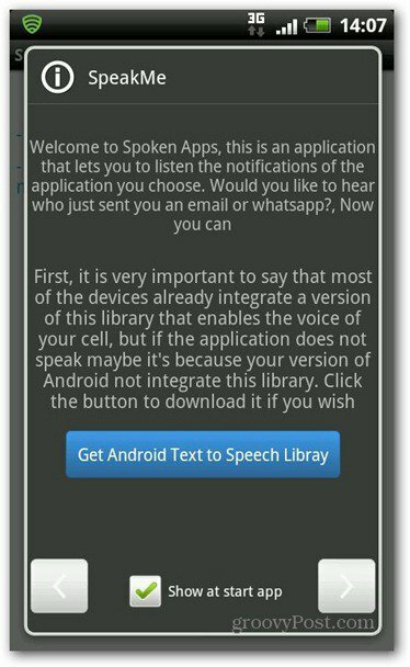 भाषण पुस्तकालय के लिए Android पाठ के लिए SpeakMe