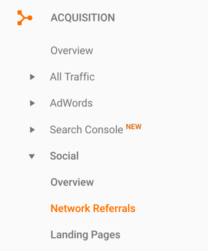 लिंक्डइन से रेफरल ट्रैफ़िक खोजने के लिए अपने Google Analytics में नेटवर्क रेफ़रल पर नेविगेट करें।