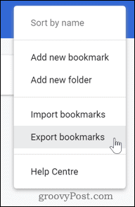 Chrome में बुकमार्क निर्यात करना