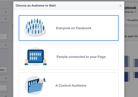 फेसबुक दर्शकों के निर्माण के विकल्प अंतर्दृष्टि