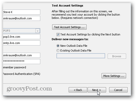 आउटलुक 2010 SMTP POP3 IMAP सेटिंग्स - 08
