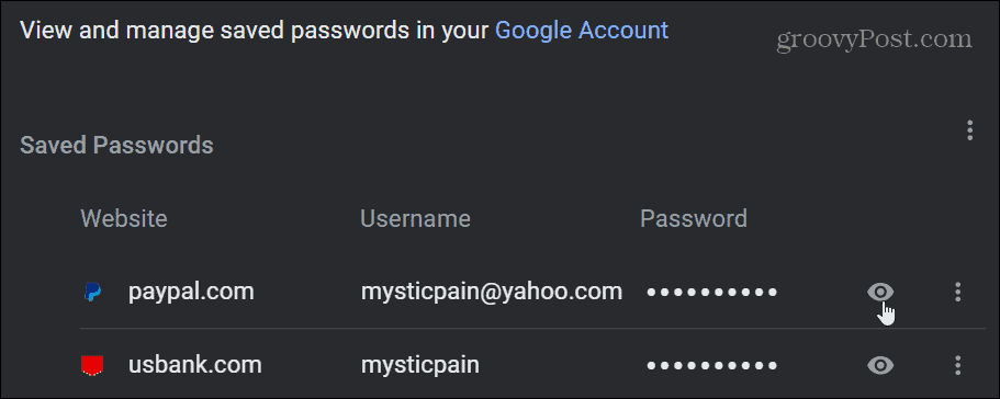 सहेजे गए पासवर्ड क्रोम देखें