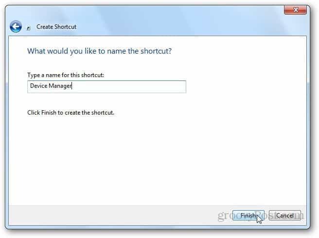 विंडोज 7 में डिवाइस मैनेजर लॉन्च करने के लिए शॉर्टकट कैसे बनाएं