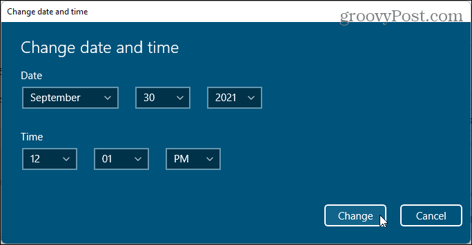 Windows 11 में दिनांक और समय संवाद बदलें