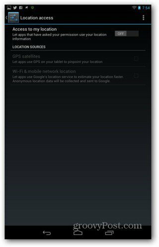 Nexus 7 बैटरी जीवन स्थान सेटिंग को सुधारें