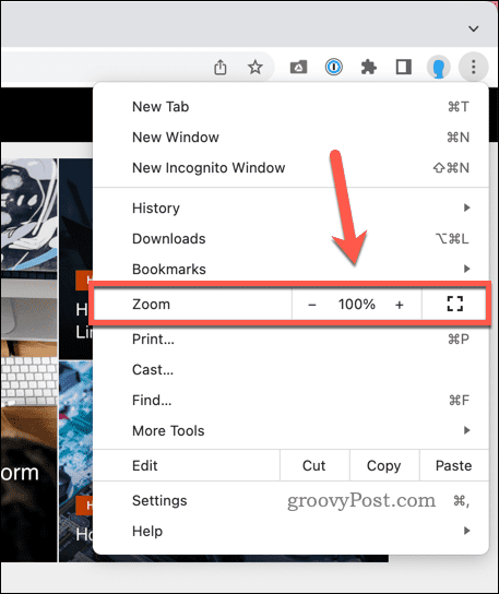 क्रोम में ज़ूम इन और आउट करें