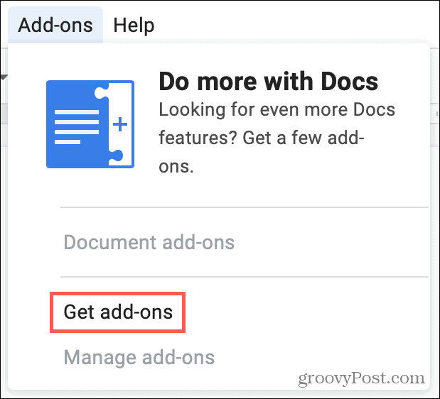 Google डॉक्स में Addons प्राप्त करें