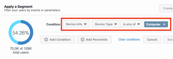 Facebook Analytics डेटा पर सेगमेंट कैसे लागू करें