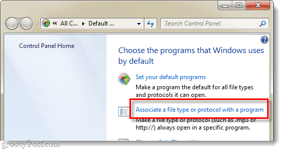 एक प्रोग्राम के साथ एक फ़ाइल प्रकार संबद्ध करें