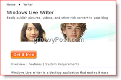 विंडोज लाइव राइटर 2008 डाउनलोड पेज