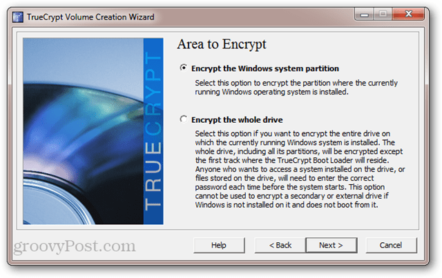 TrueCrypt: विंडोज सिस्टम विभाजन को एन्क्रिप्ट करें। पूरे ड्राइव को एन्क्रिप्ट करें