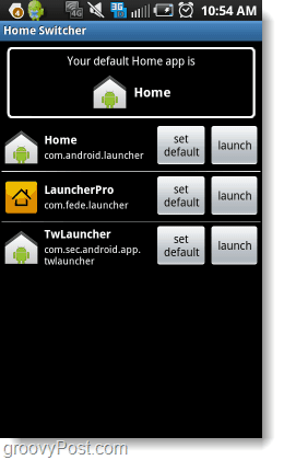 घर स्विचर Android एप्लिकेशन