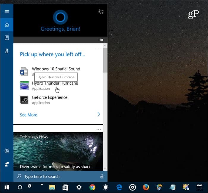 Cortana उठाओ जहाँ आप आइटम बंद छोड़ दिया है