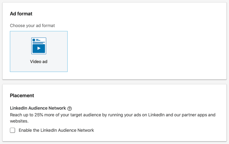 लिंक्डइन विज्ञापन अभियान प्रारूप और प्लेसमेंट विकल्प
