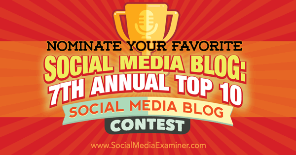 शीर्ष सामाजिक मीडिया ब्लॉग प्रतियोगिता