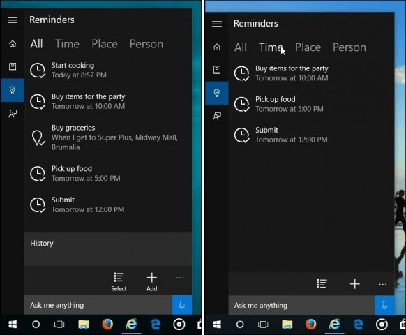 विंडोज 10 Cortana: समय, स्थान आधारित अनुस्मारक बनाएँ