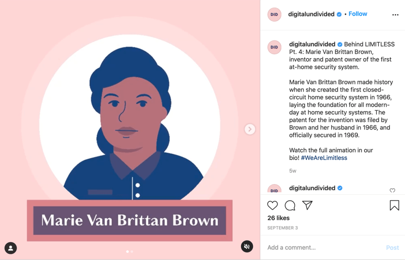 एक स्निपेट mp4 पोस्ट का उदाहरण इंस्टाग्राम पर साझा किया गया है, जिसमें मैरी वैन ब्रिटन ब्राउन को पीटी के रूप में दिखाया गया है। 4 श्रृंखला में #wearelimitless