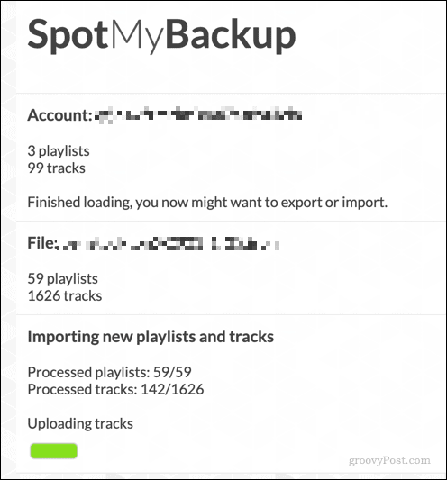 SpotMyBackup का उपयोग करके Spotl में प्लेलिस्ट स्थानांतरित करना
