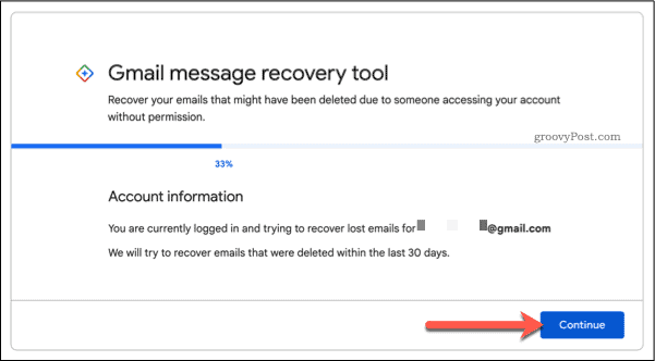 सहायता फ़ॉर्म के माध्यम से Gmail ईमेल पुनर्प्राप्त करना