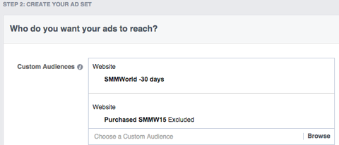 SMMW15 फेसबुक विज्ञापन सेट