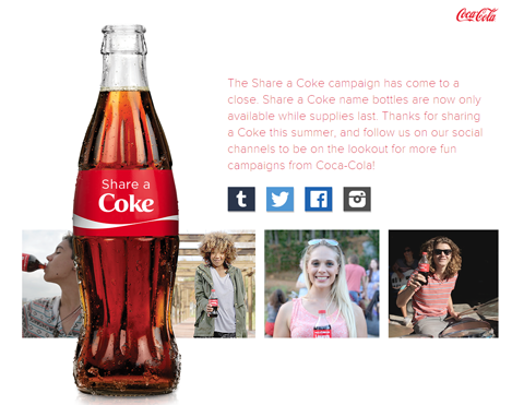 कोका-कोला एक कोक अभियान की छवि साझा करते हैं