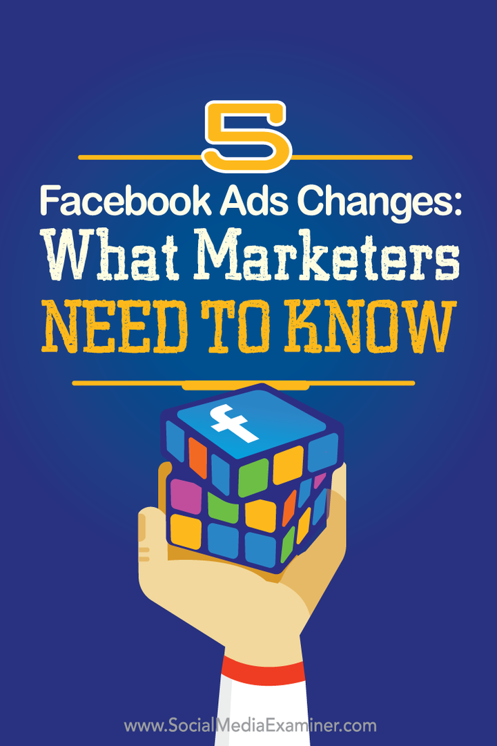 पांच फेसबुक विज्ञापनों में बदलाव के लिए मार्केटर्स को क्या जानना चाहिए