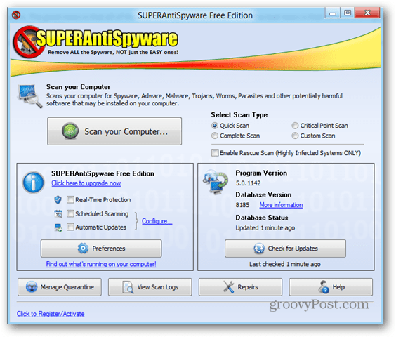 SuperAntiSpyware एक Awsome एंटी-मालवेयर यूटिलिटी है