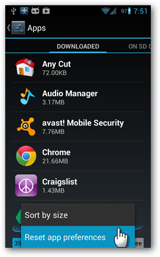 Android 4.2+ के लिए सभी ऐप डिफ़ॉल्ट फ़ाइल संघों को रीसेट करें