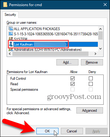 Windows रजिस्ट्री में अनुमतियाँ संवाद बॉक्स बंद करें