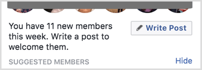 अपने फेसबुक ग्रुप में नए सदस्यों का स्वागत करने के लिए एक पोस्ट लिखें।