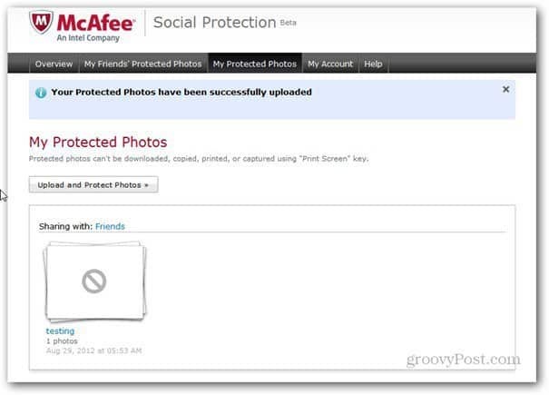mcaffee सामाजिक सुरक्षा संरक्षित एल्बम