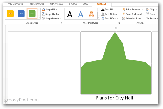 PowerPoint 2013 प्रस्तुति में कस्टम आकार कैसे बनाएँ