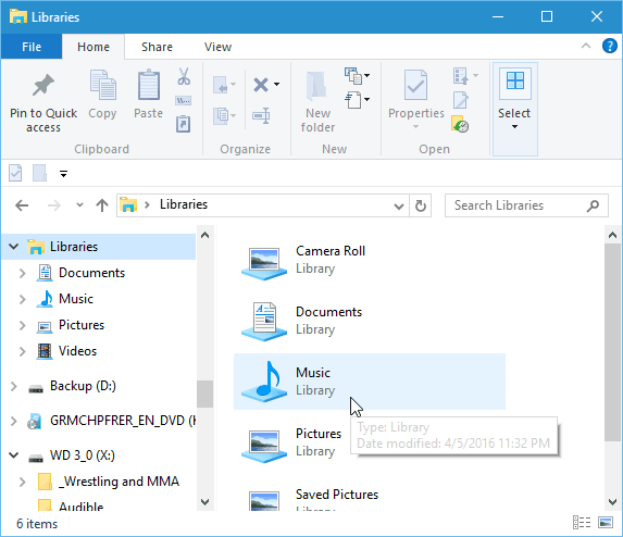 विंडोज 10 टिप: पुस्तकालयों को फ़ाइल एक्सप्लोरर में ऊपर दिखाएं