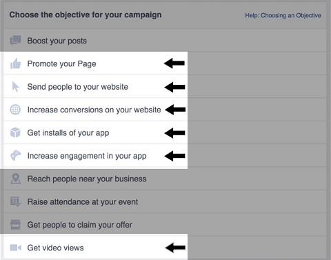 वीडियो विज्ञापनों के लिए फेसबुक विज्ञापन उद्देश्य