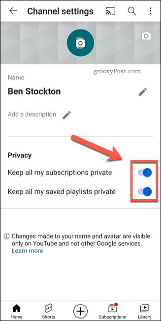 YouTube पर गोपनीयता सेटिंग सक्षम करना