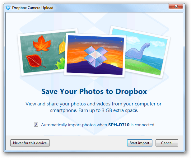स्वचालित रूप से अपनी तस्वीरों को ड्रॉपबॉक्स में सहेजना अक्षम करें