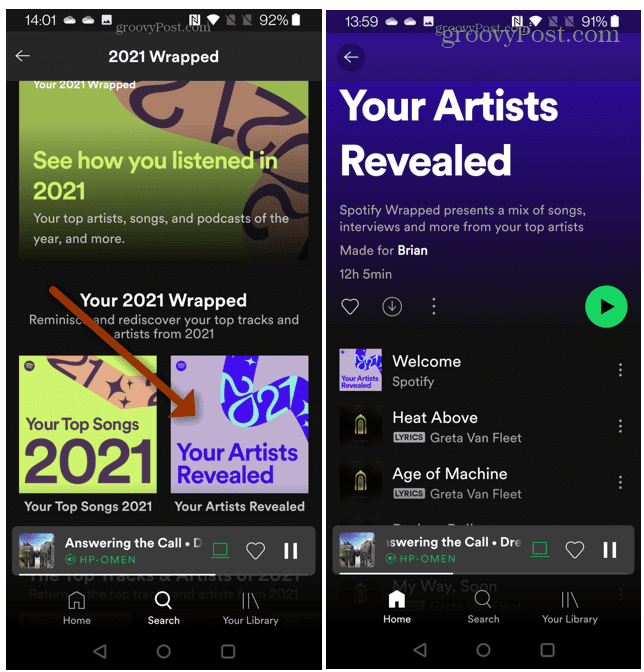 आपके कलाकारों ने Spotify का खुलासा किया