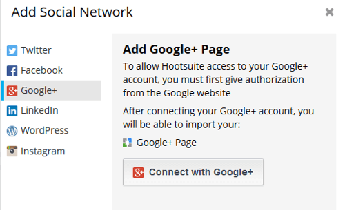 hootsuite नेटवर्क जोड़ें