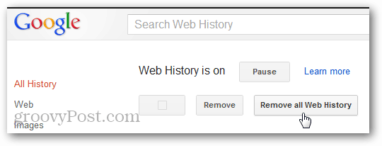 Google खाते से वेब इतिहास की पुष्टि हटाएं