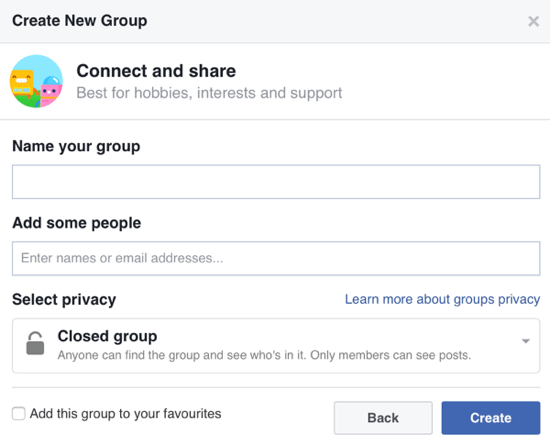 अपने फेसबुक ग्रुप के बारे में जानकारी भरें और सदस्यों को जोड़ें।