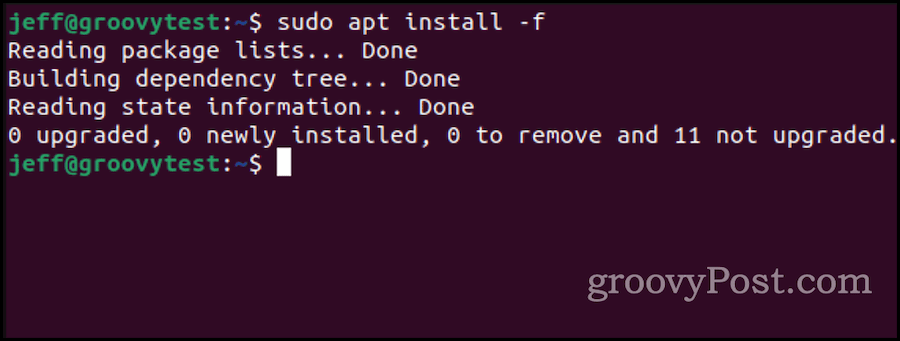 टूटे हुए पैकेजों को ठीक करने के लिए ubuntu apt इंस्टाल करें