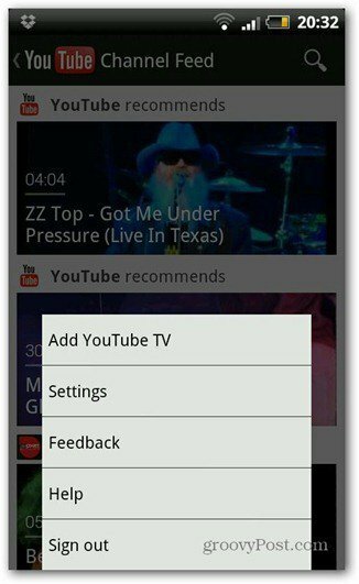 यूट्यूब Android नए संस्करण सेटिंग्स